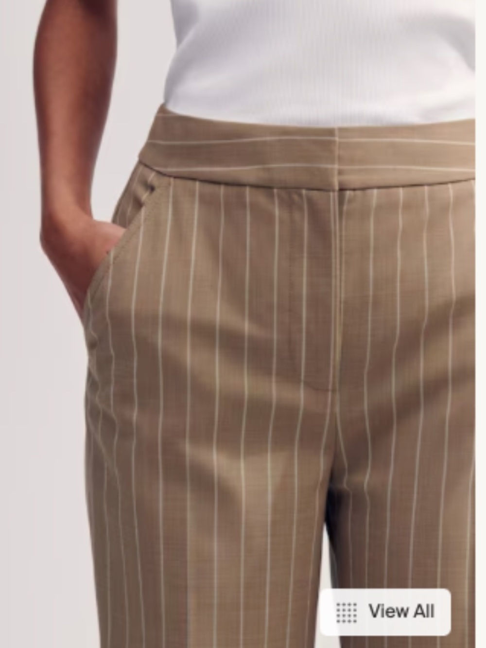 ZARA Pinstripe tan camel NWT size M 28 slim fit size 6
